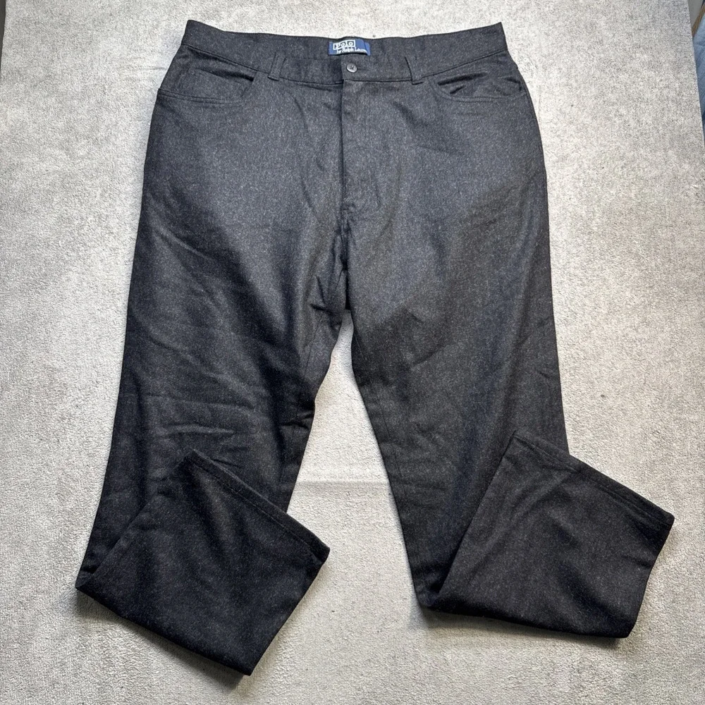 Polo Ralph Lauren Men's Gray‎ Wool Blend Dress Pants 38x30 Classic Tailored Fit